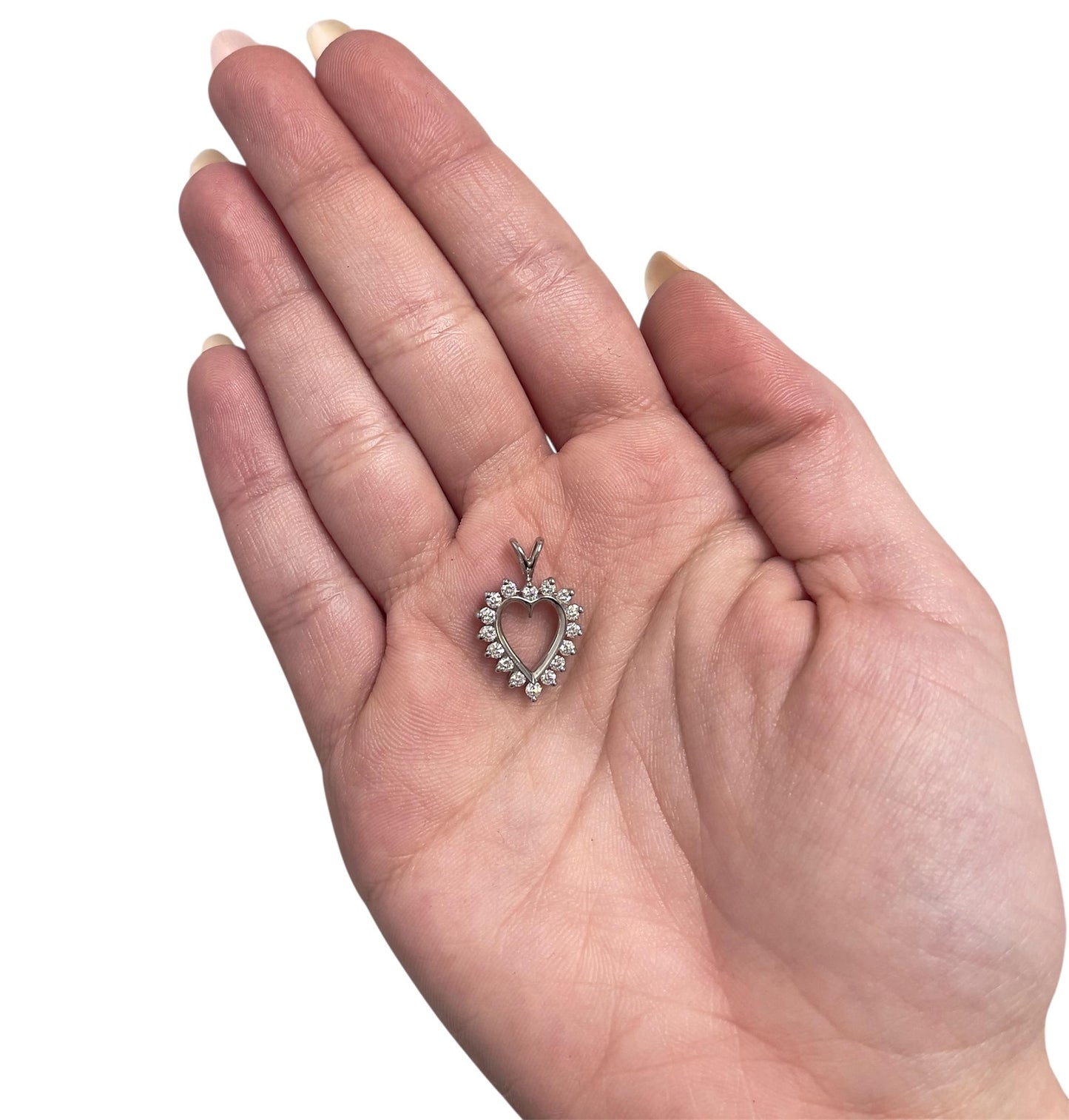 0.70 Carat Diamond Open Heart Pendant