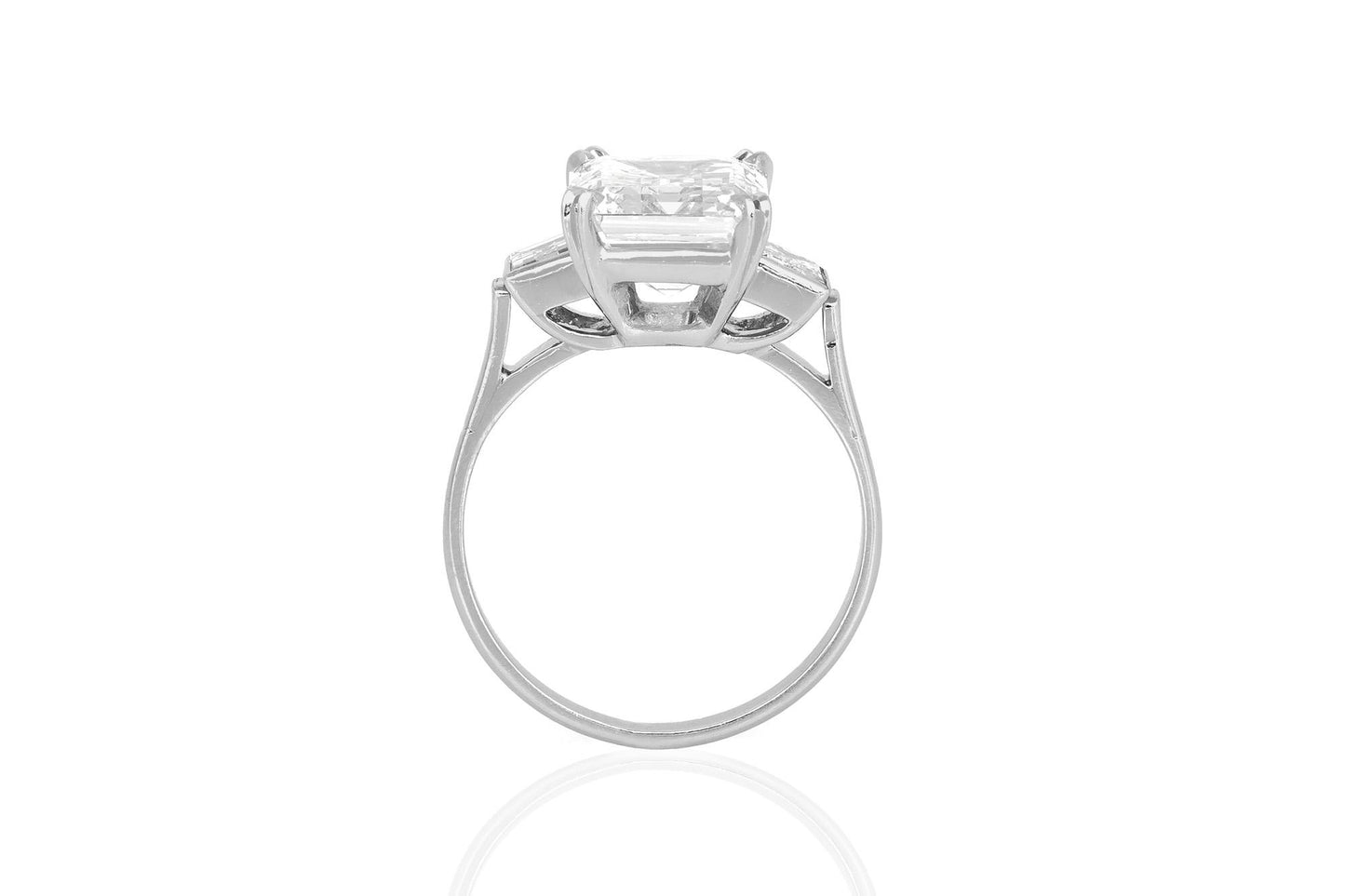 3.39 Carat Emerald Cut Diamond Engagement Ring