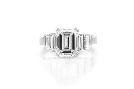 3.01 Carat Emerald Cut Diamond Engagement Ring