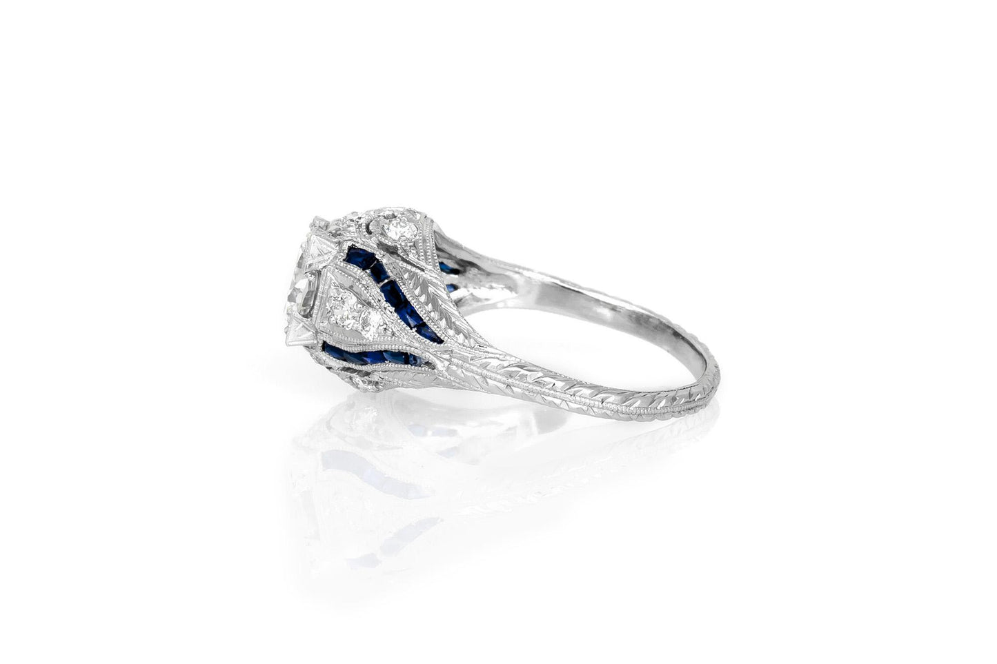 Antique Art Deco 1930s 0.80 Carat Old European Cut Diamond Engagement Ring