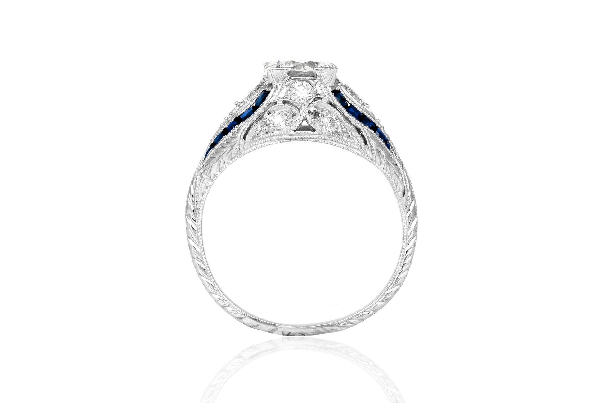 Antique Art Deco 1930s 0.80 Carat Old European Cut Diamond Engagement Ring