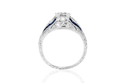 Antique Art Deco 1930s 0.80 Carat Old European Cut Diamond Engagement Ring