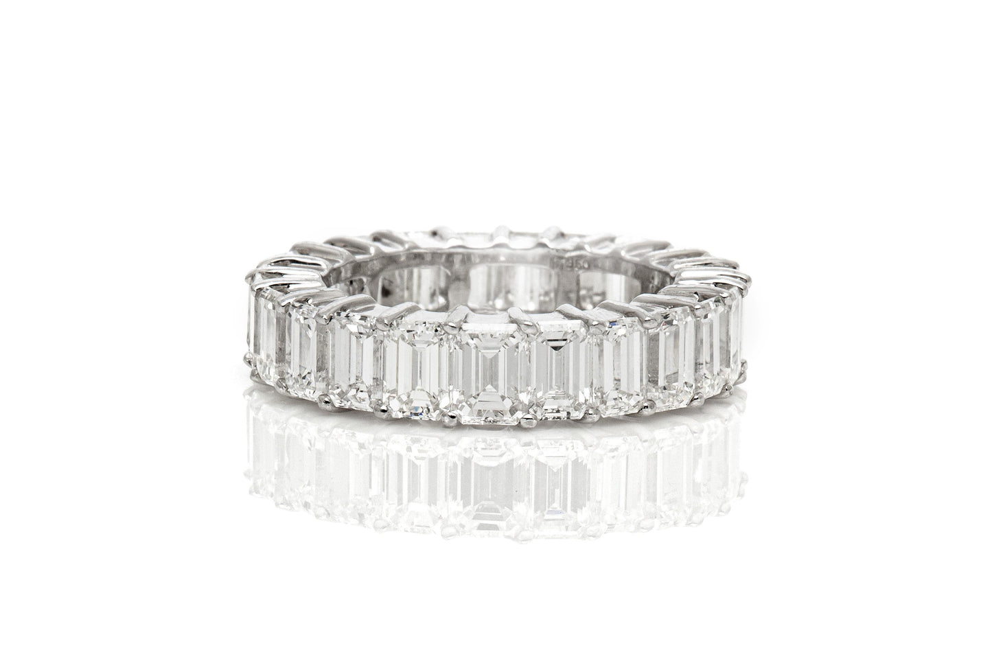 7.32 Carat Emerald Cut Diamond Eternity Band