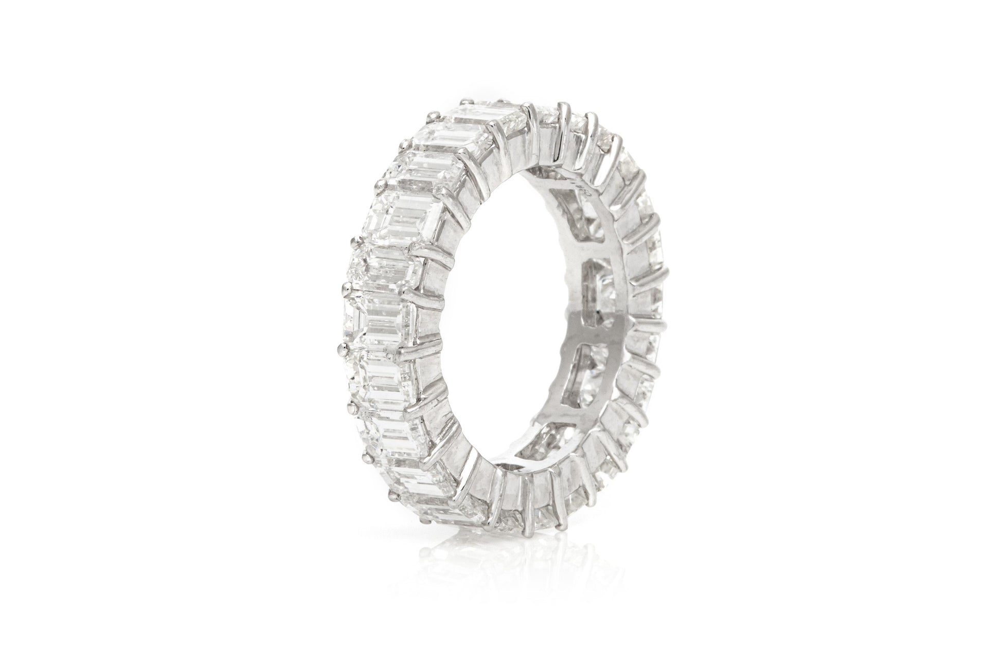 7.32 Carat Emerald Cut Diamond Eternity Band