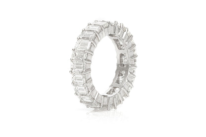 7.32 Carat Emerald Cut Diamond Eternity Band