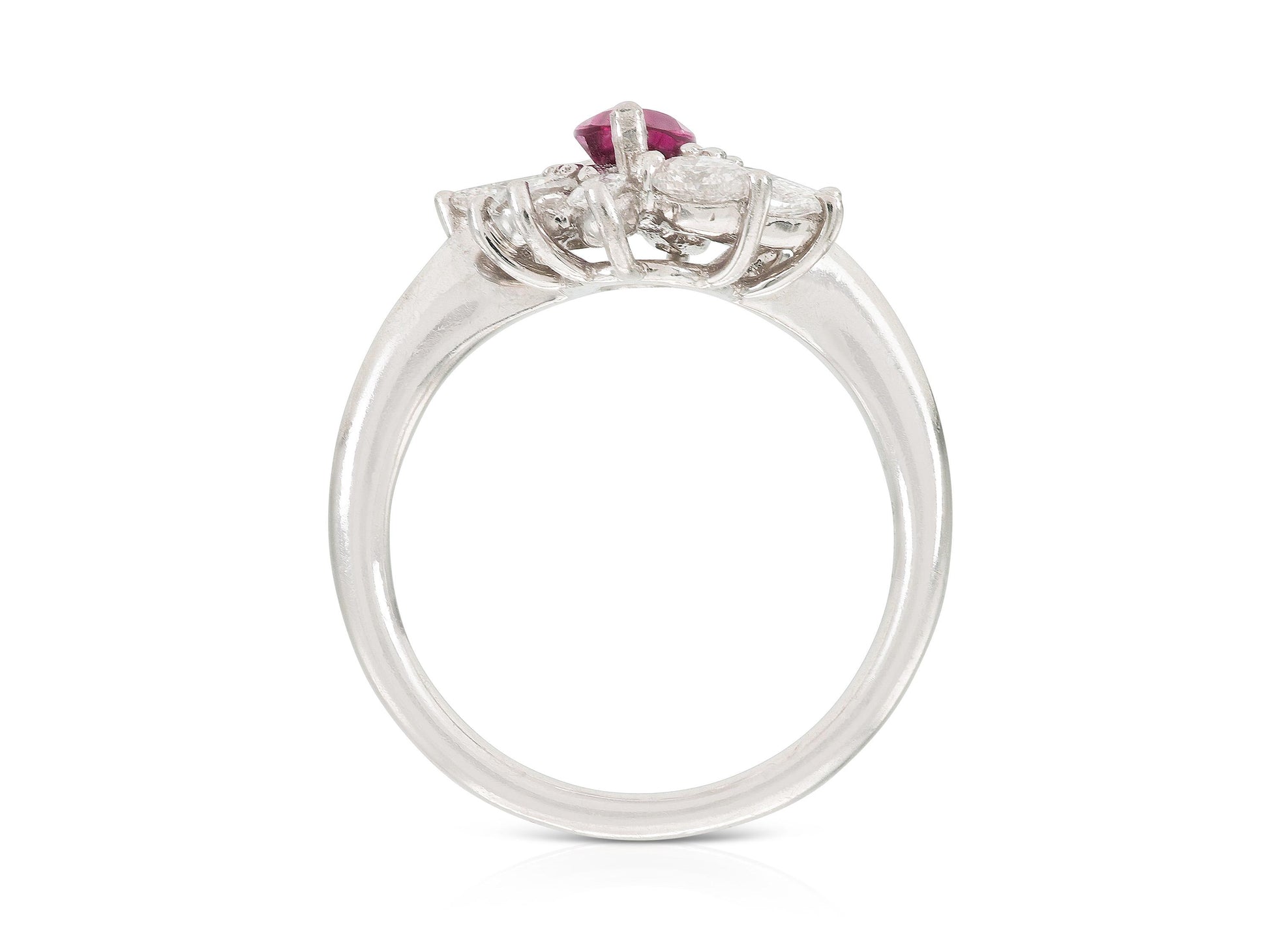 1.32 Carat Marquise Cut Pink Sapphire Ring with Diamonds