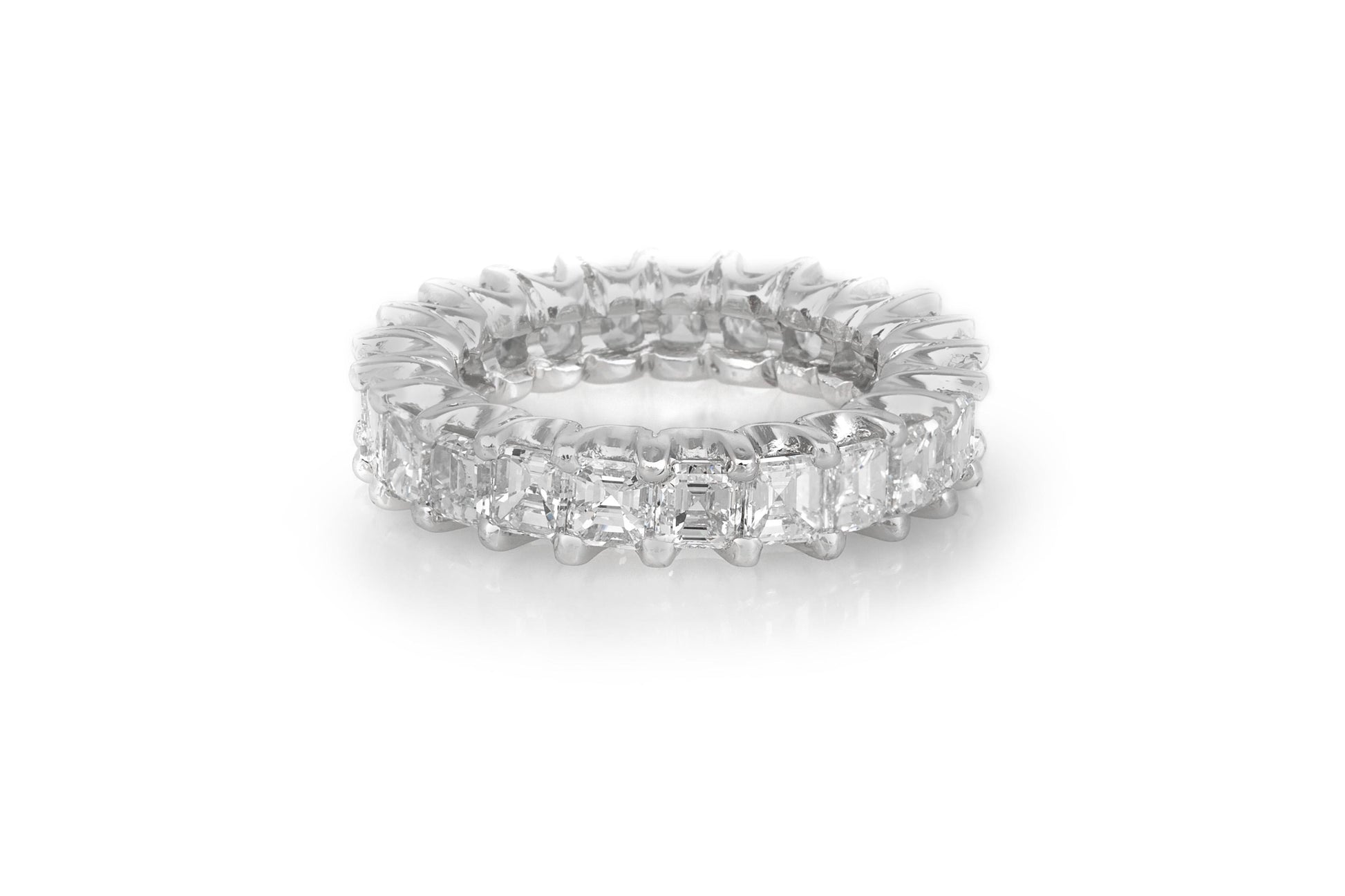 5.60 Carat Square Emerald Cut Diamond Eternity Band