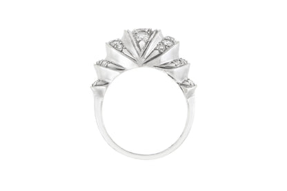 Vintage 1940s Retro 1.40 Carat Diamond Domed Ring