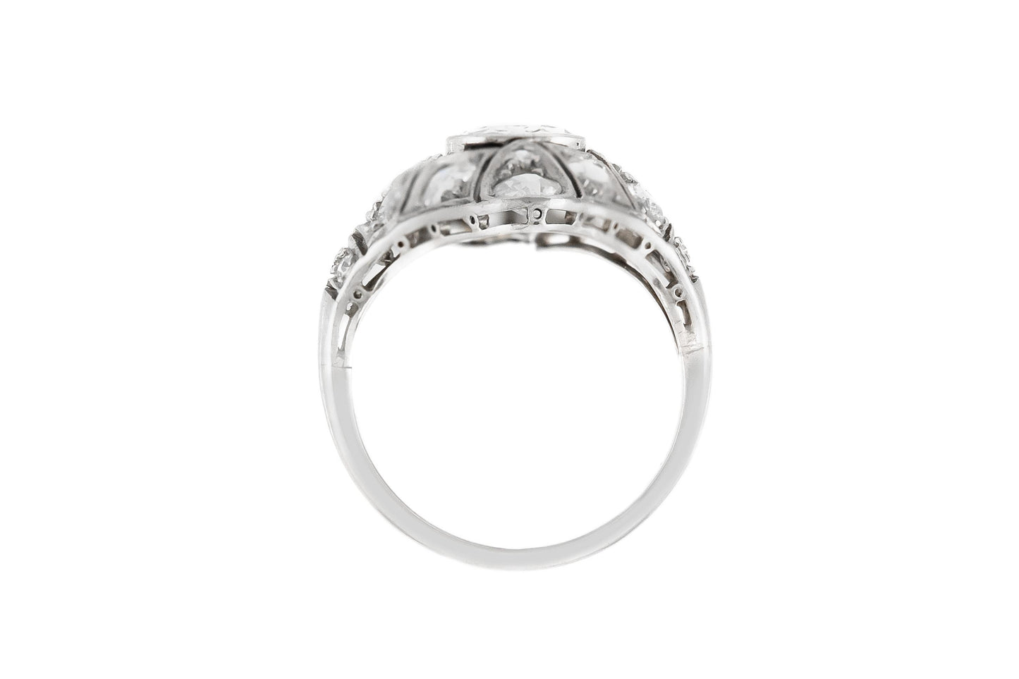 Antique Art Deco 1920s 1.50 Carat Old European Cut Diamond Dinner Ring