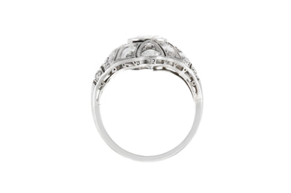 Antique Art Deco 1920s 1.50 Carat Old European Cut Diamond Dinner Ring