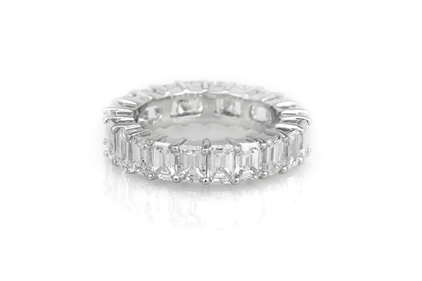 7.10 Carat Emerald Cut Diamond Eternity Band