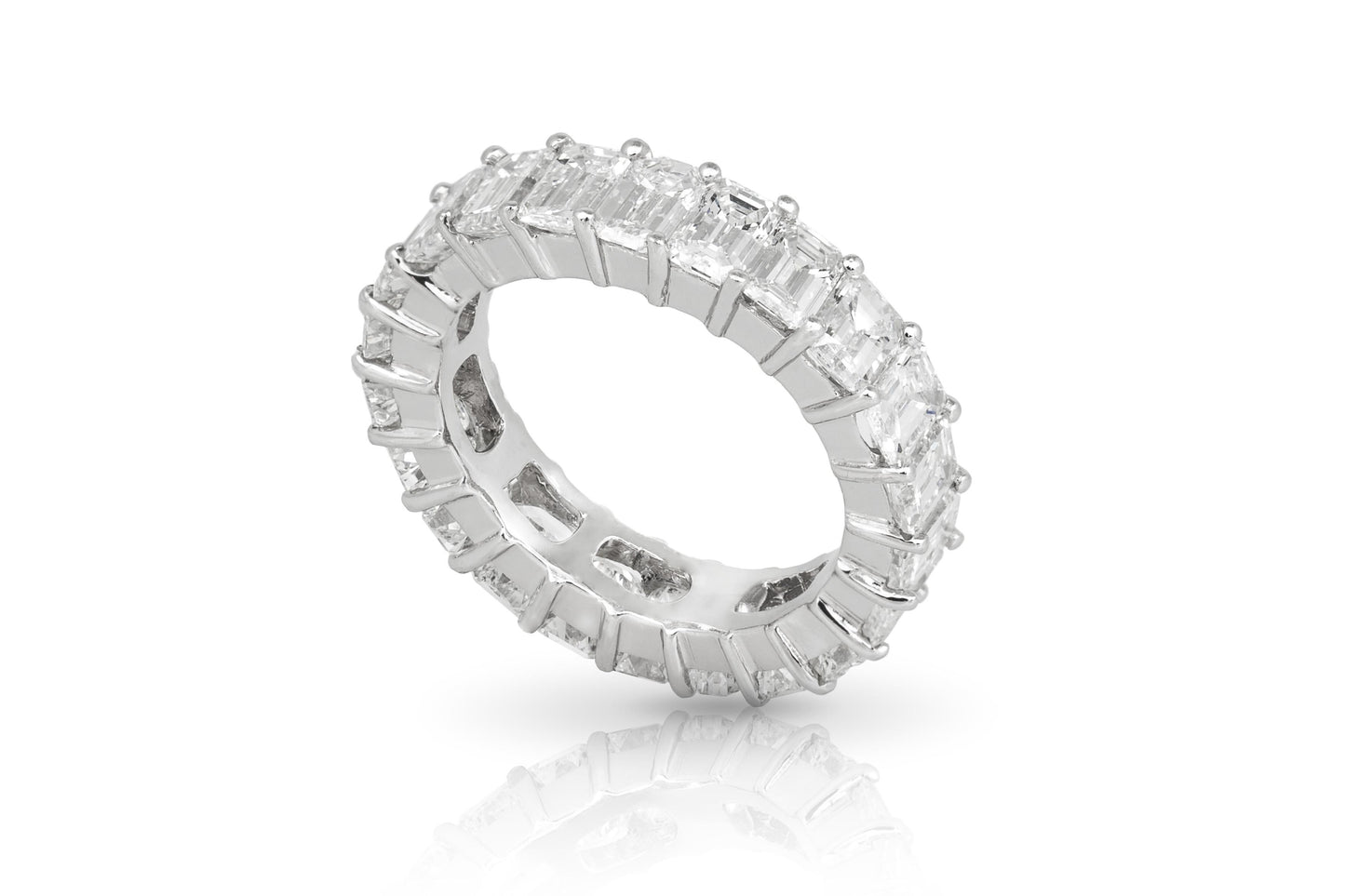 7.10 Carat Emerald Cut Diamond Eternity Band