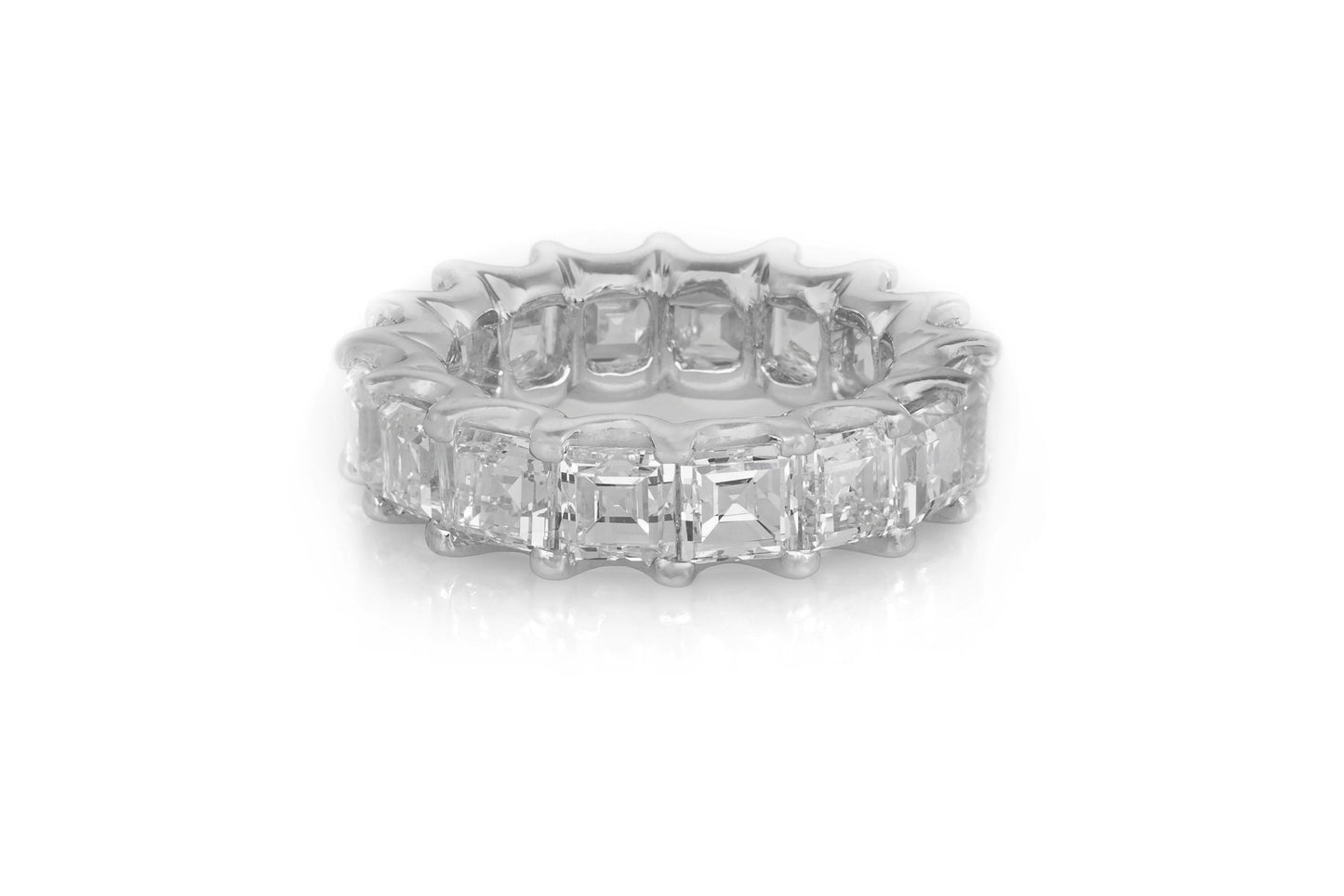 Vintage 1990s 7.09 Carat Asscher Cut Diamonds Eternity Band