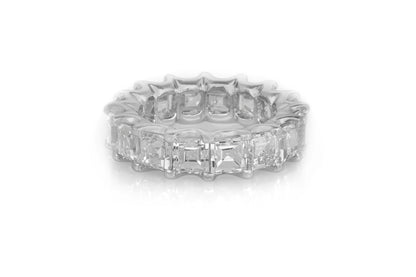 Vintage 1990s 7.09 Carat Asscher Cut Diamonds Eternity Band