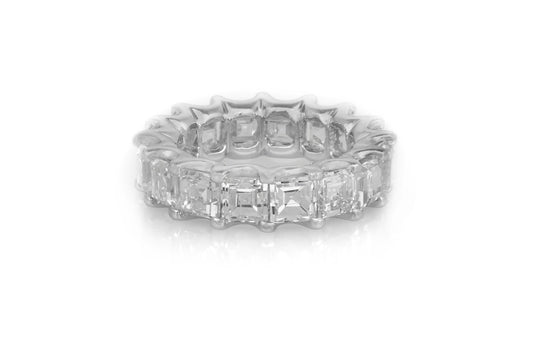 Vintage 1990s 7.09 Carat Asscher Cut Diamonds Eternity Band