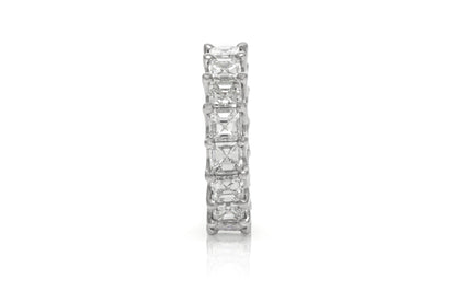 Vintage 1990s 7.09 Carat Asscher Cut Diamonds Eternity Band