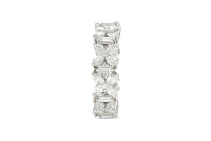 2.04 Carat Multi-Cut Diamond Flower Motif Eternity Band