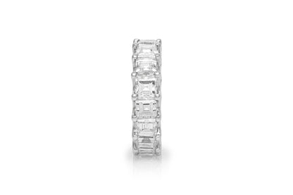 8.12 Carat Square Emerald Cut Diamond Eternity Band