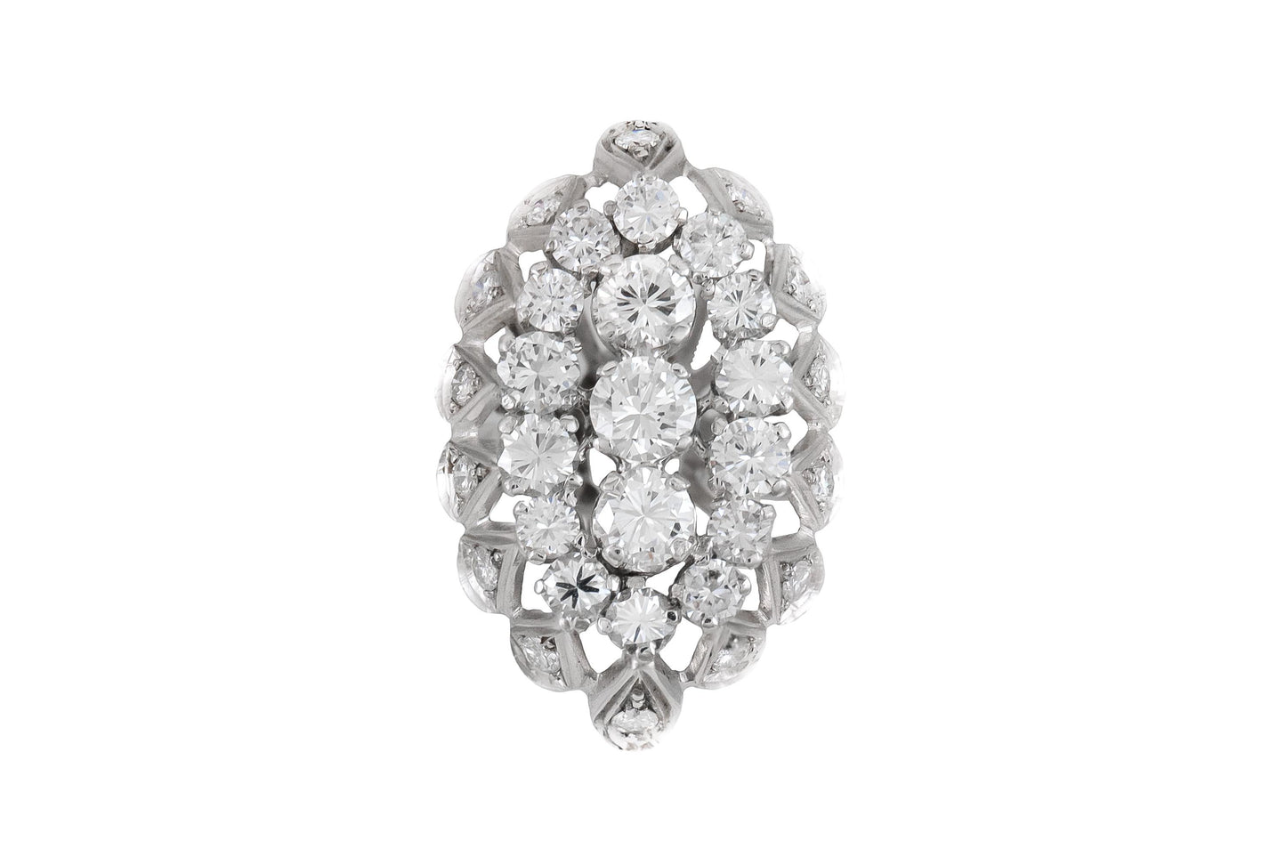 Vintage 1950s 3.30 Carat Diamond Ring