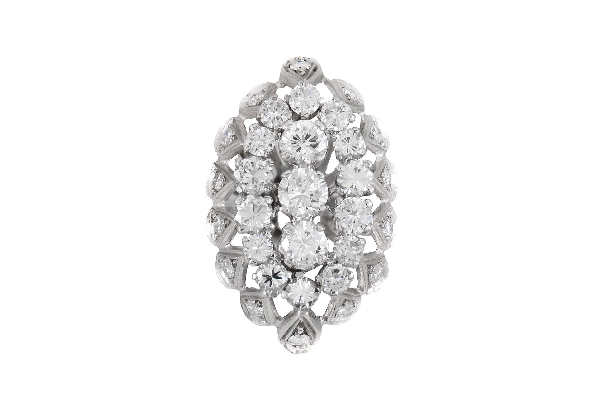 Vintage 1950s 3.30 Carat Diamond Ring