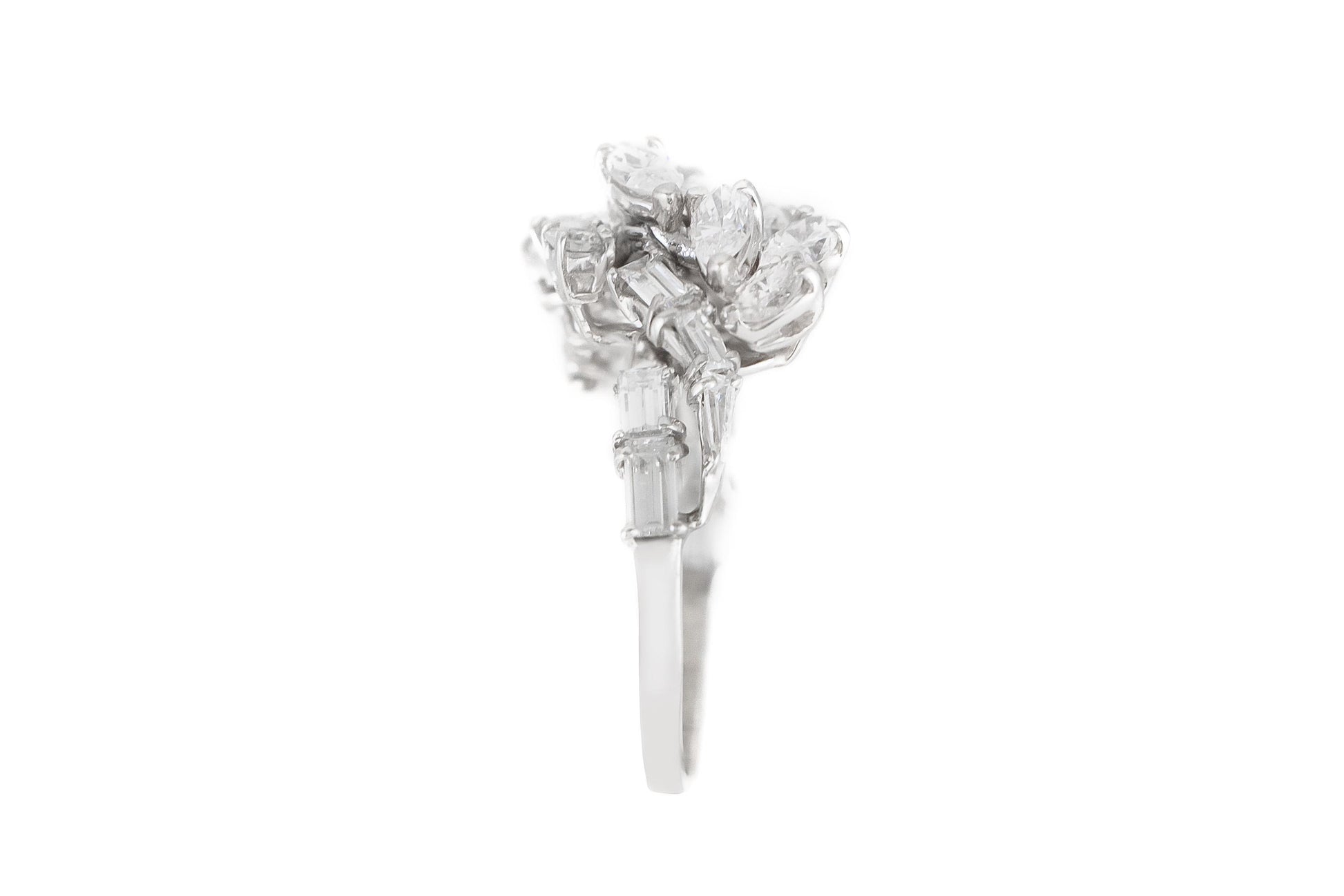Vintage 1950s 2.00 Carat Mixed Cut Diamonds Ring