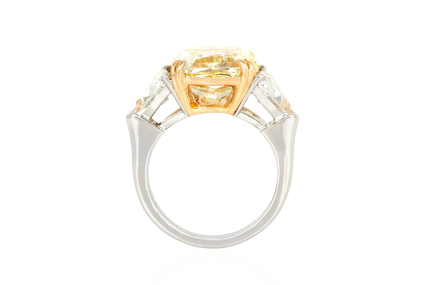 6.75 Carat Fancy Yellow Square Radiant Diamond Engagement Ring