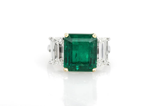 6.00 Carat Colombian Emerald & 2.50 Carat Diamonds Ring