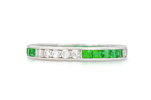 Vintage Tiffany & Co. Emerald and Diamond Wedding Band