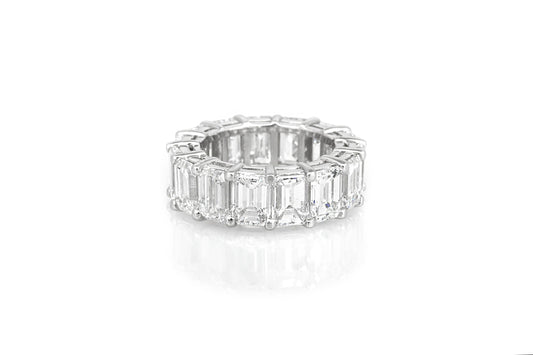 14.96 Carat Emerald Cut Diamond Eternity Band