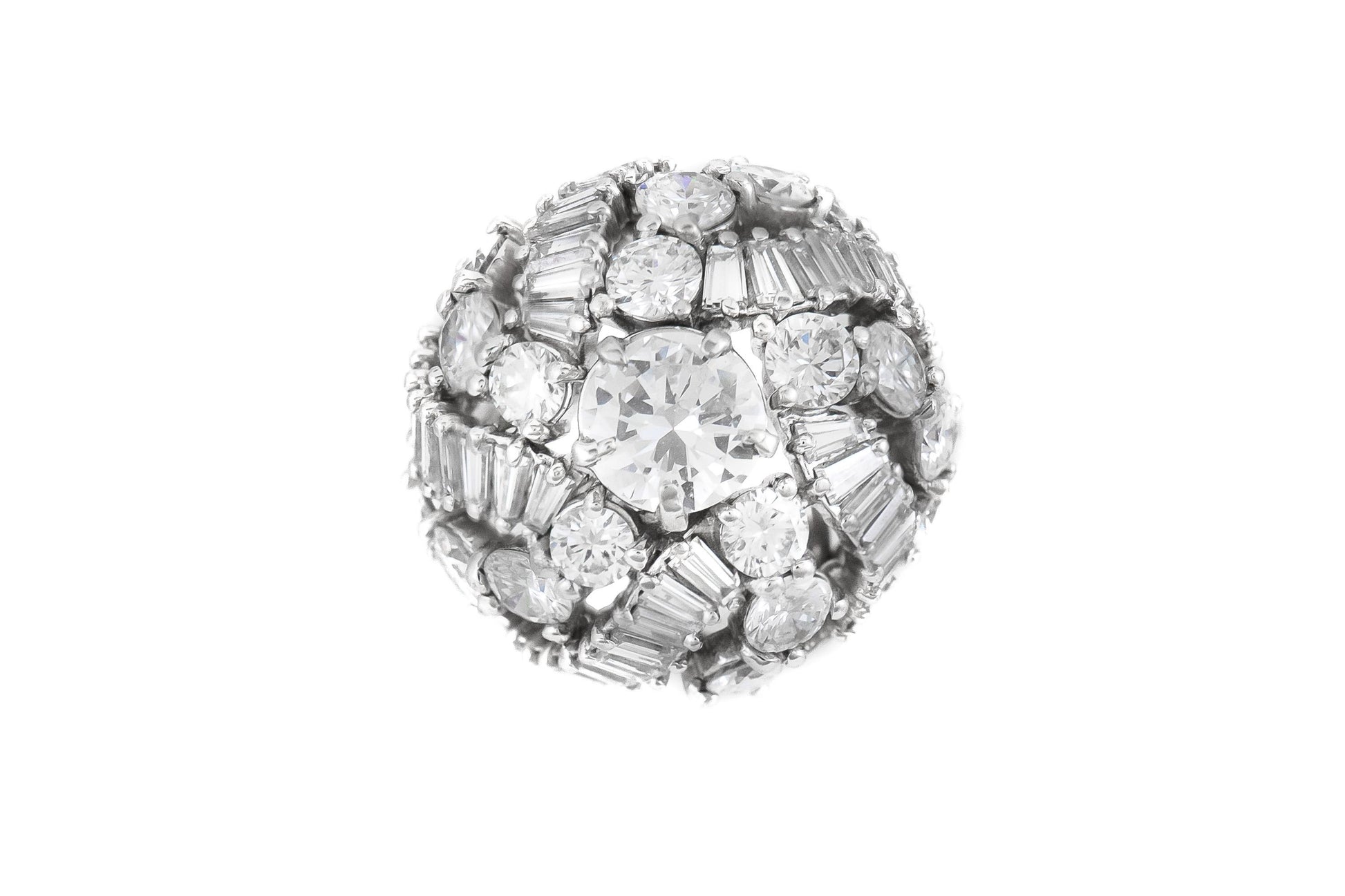 Vintage 1950s 6.00 Carat Diamond Domed Ring