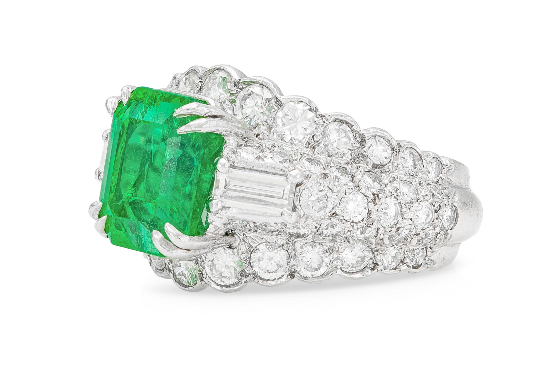 Vintage 1960s David Webb 6.00 Carat Emerald Ring