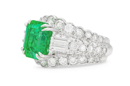 Vintage 1960s David Webb 6.00 Carat Emerald Ring