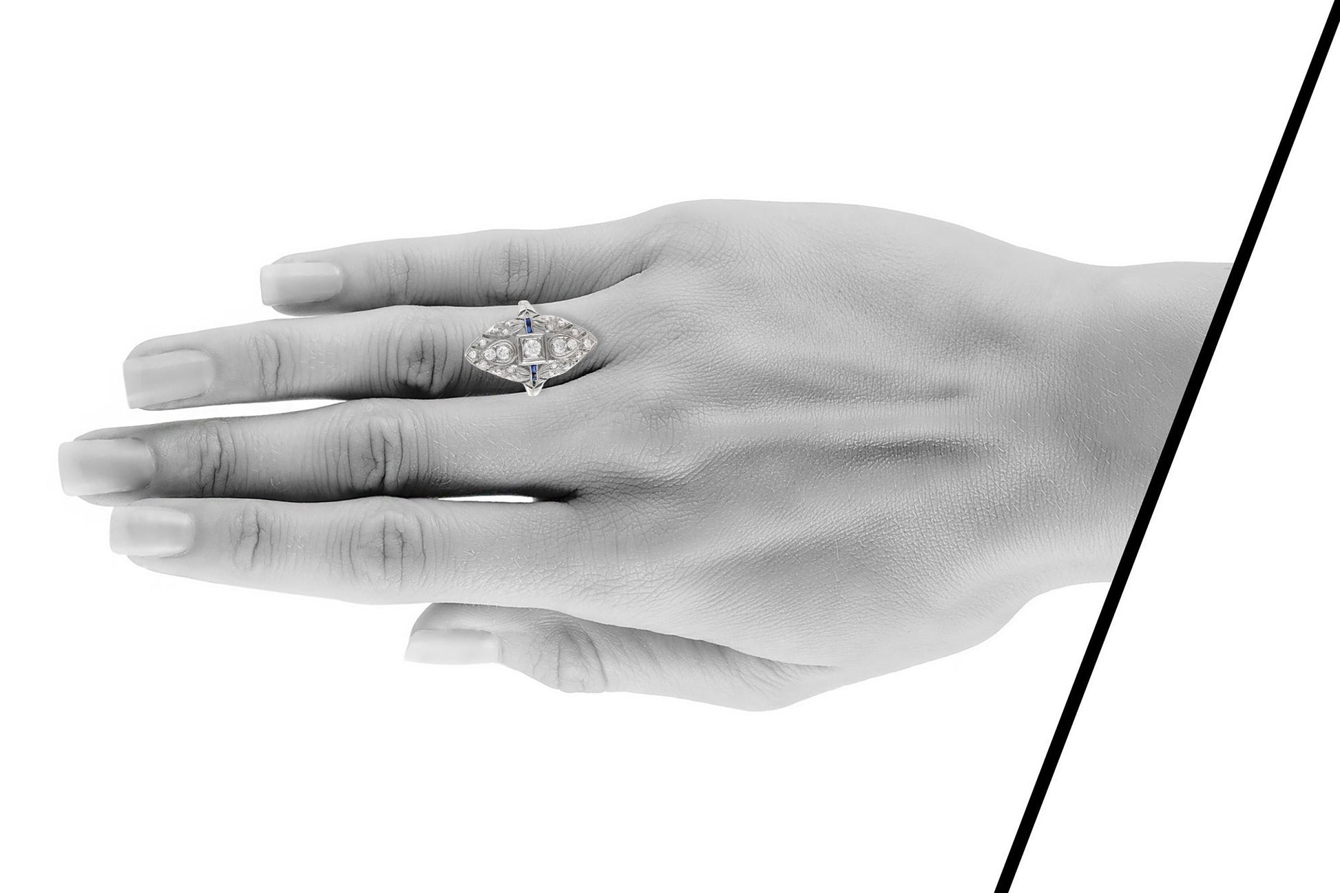 Antique Art Deco 1930s 1.00 Carat Diamond Openwork Dinner Ring