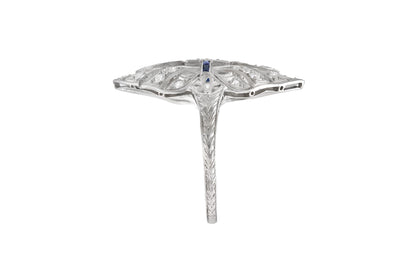 Antique Art Deco 1930s 1.00 Carat Diamond Openwork Dinner Ring
