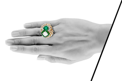 Vintage 1960s David Webb Emerald and Diamond Ring