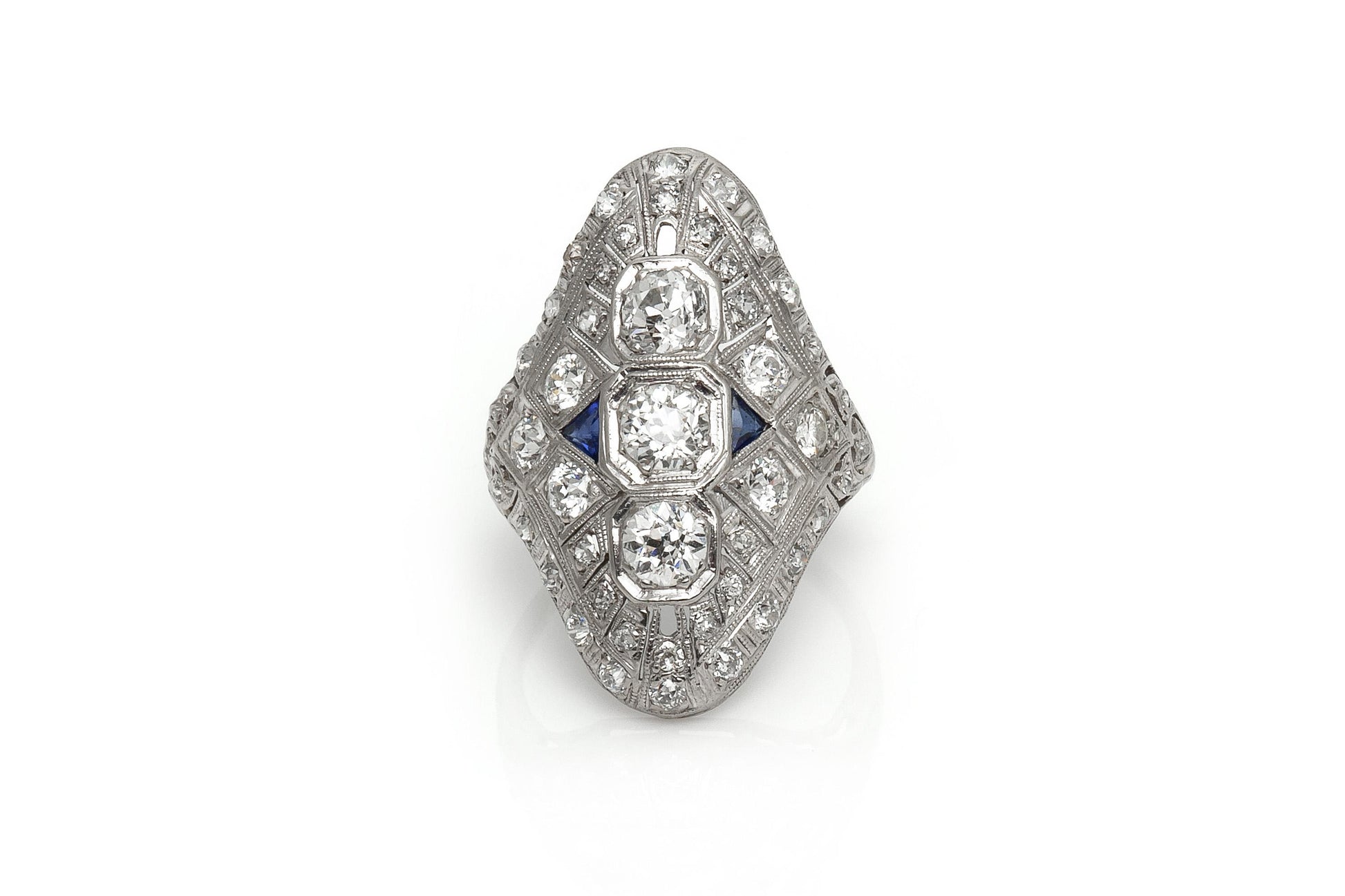 Antique Art Deco 1920s 3.50 Carat Diamond Dinner Ring