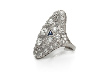 Antique Art Deco 1920s 3.50 Carat Diamond Dinner Ring