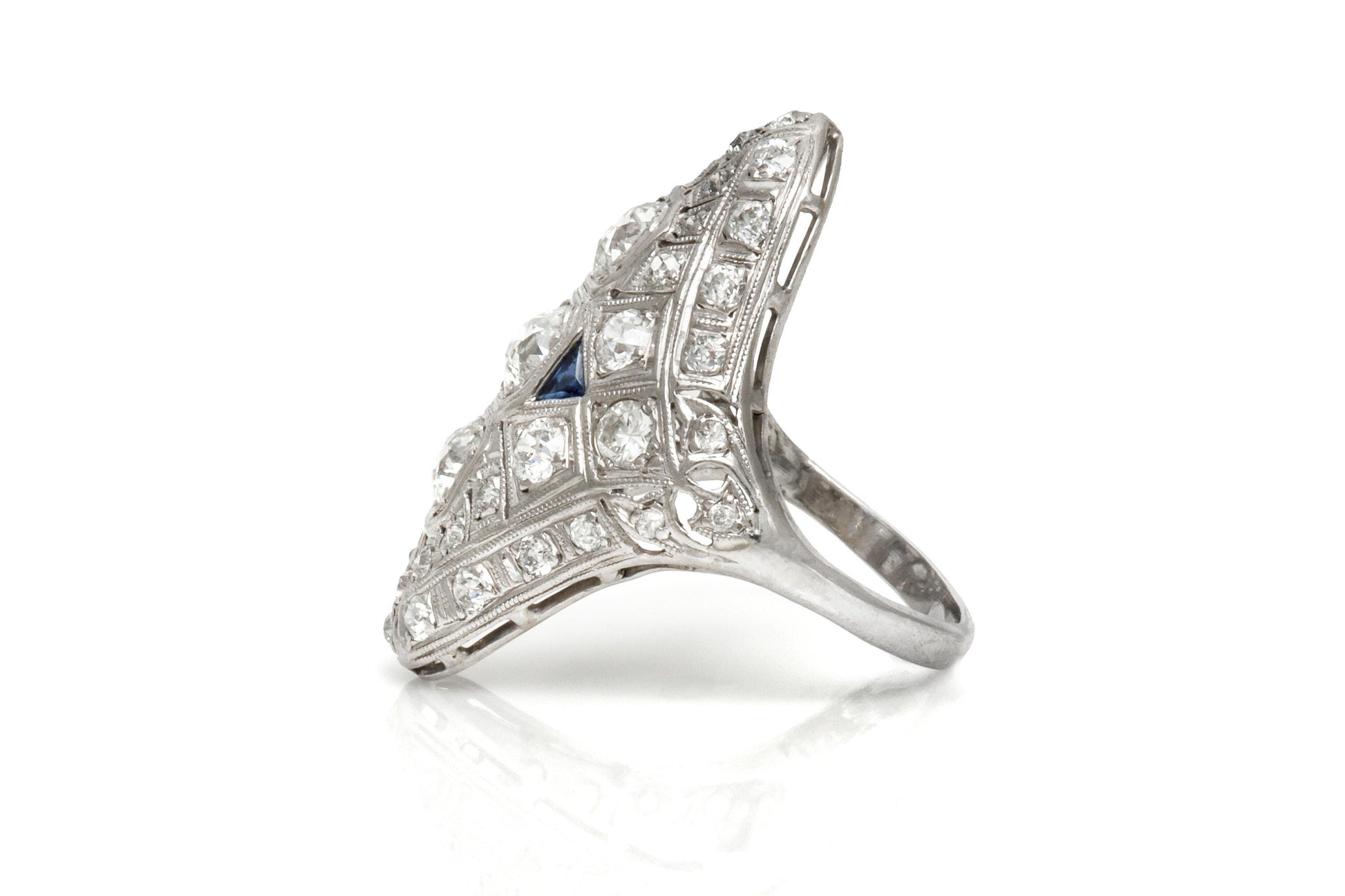 Antique Art Deco 1920s 3.50 Carat Diamond Dinner Ring