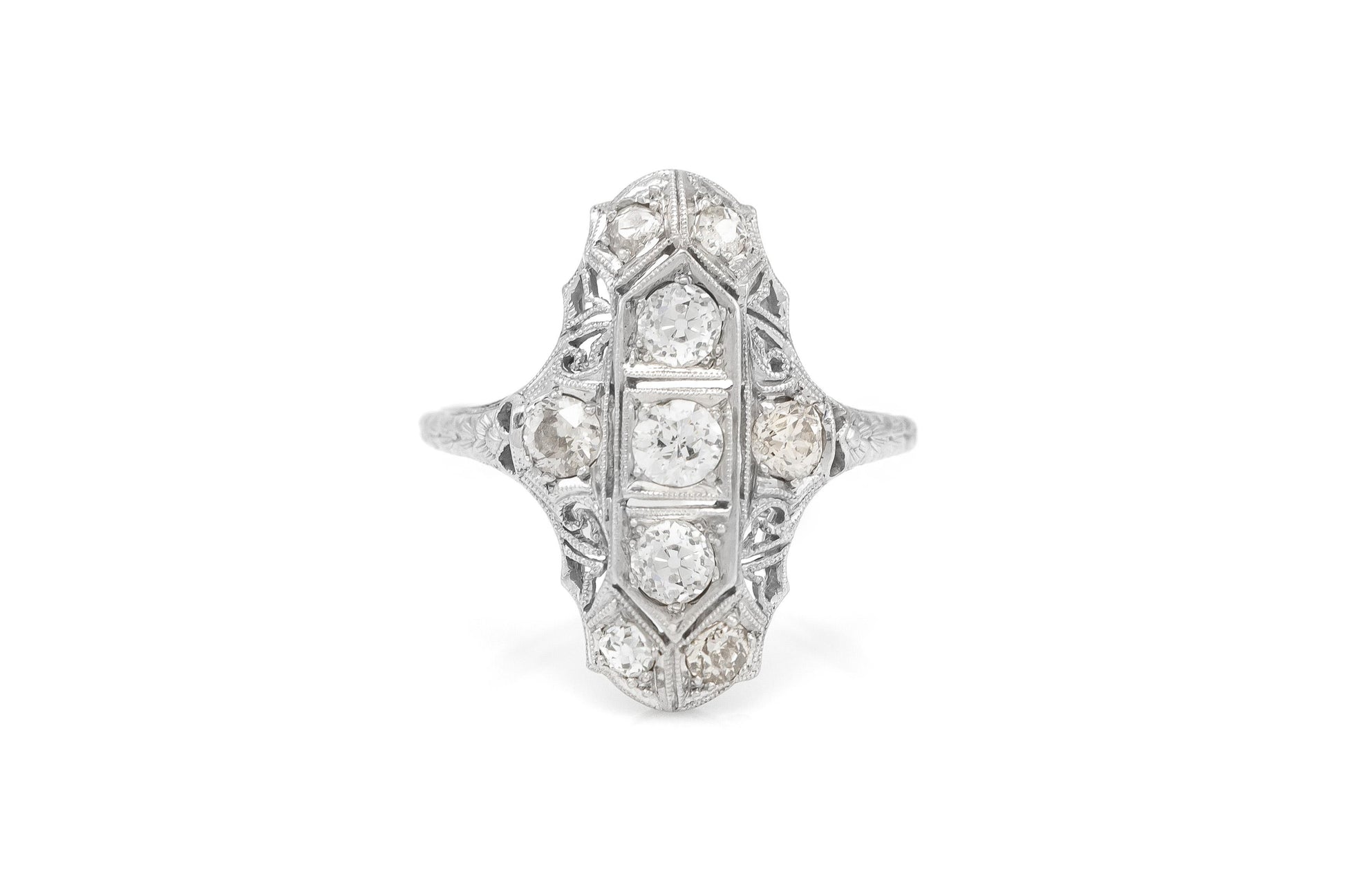 Antique Art Deco 1920s 1.50 Carat Diamond Dinner Ring