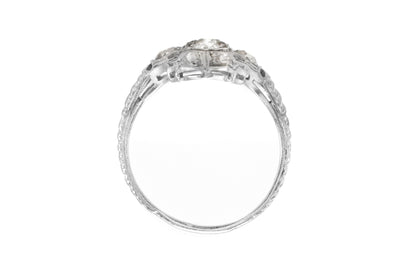 Antique Art Deco 1920s 1.50 Carat Diamond Dinner Ring