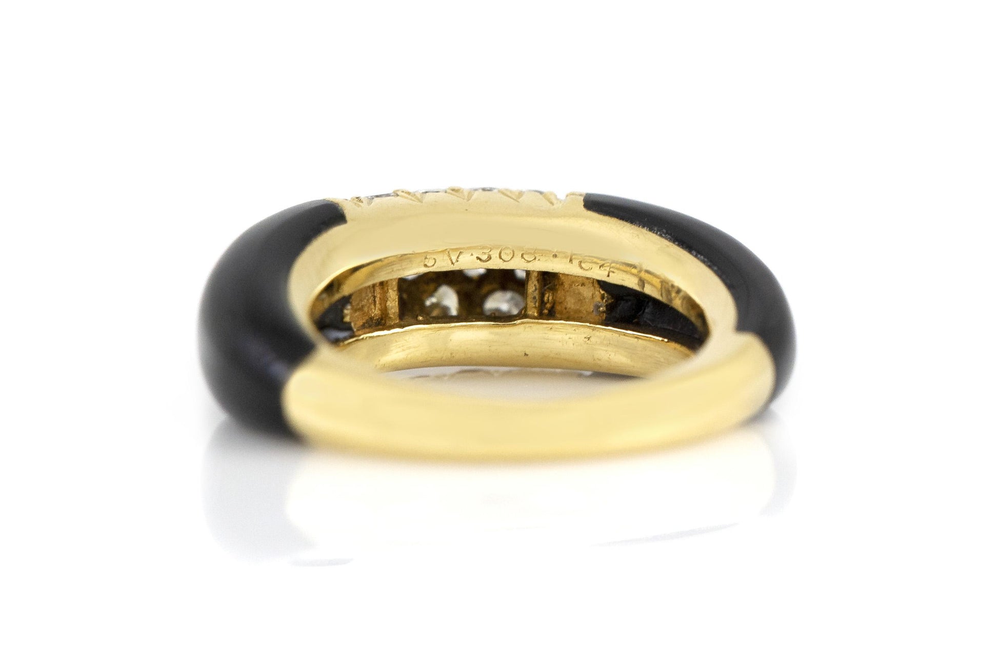 Vintage 1980s Van Cleef & Arpels Philippine Ring in Black Onyx and Diamonds