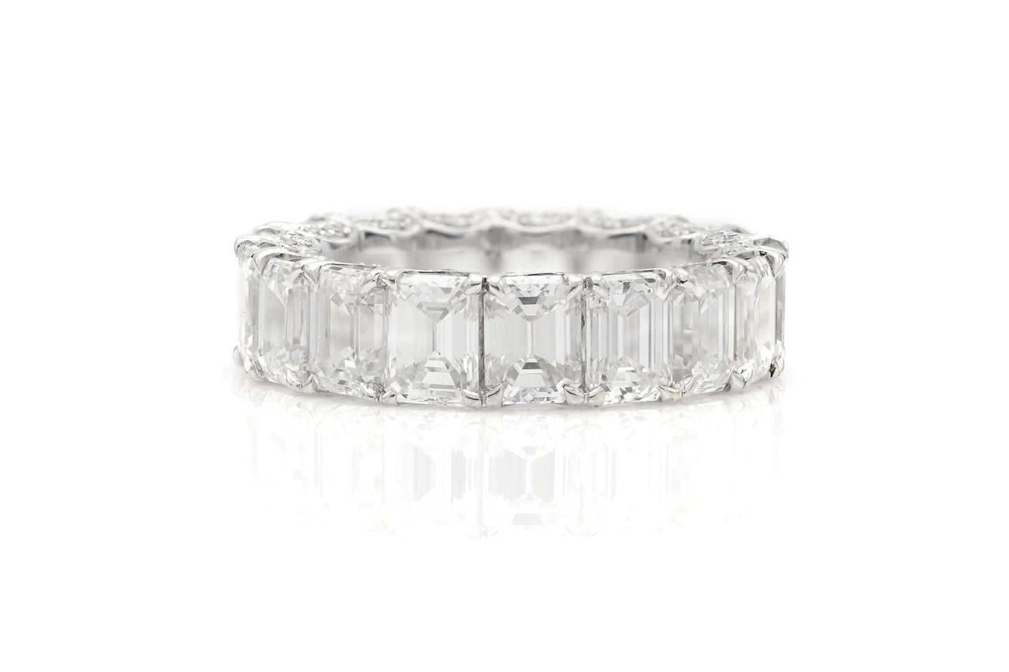 8.54 Carat Emerald Cut Diamond Eternity Band