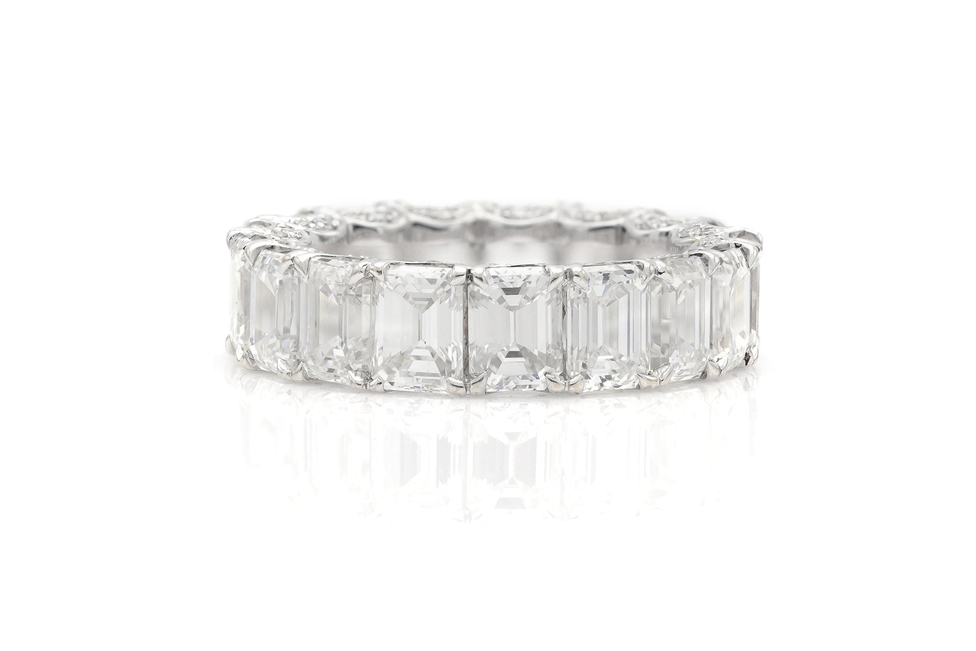 8.54 Carat Emerald Cut Diamond Eternity Band