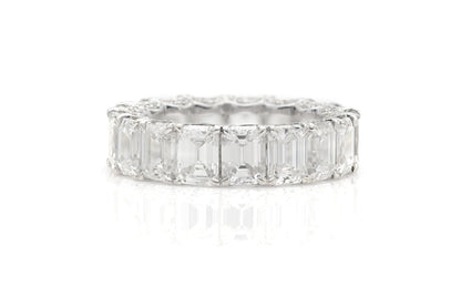 8.54 Carat Emerald Cut Diamond Eternity Band