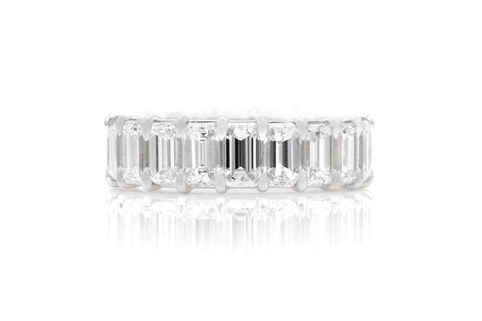 7.00 Carat Emerald Cut Diamond Eternity Band