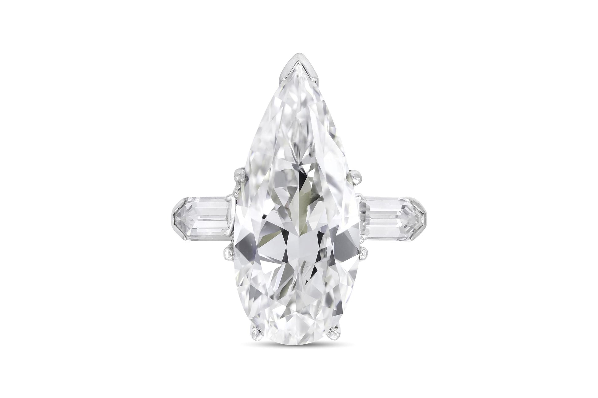 10.67 Carat Pear Shaped Diamond Engagement Ring