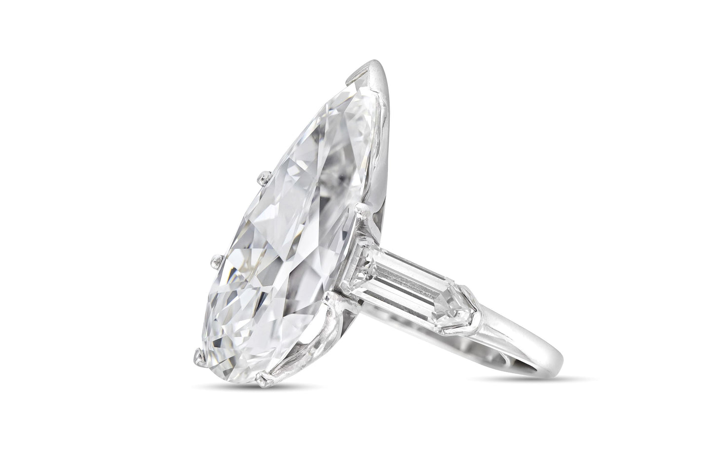 10.67 Carat Pear Shaped Diamond Engagement Ring