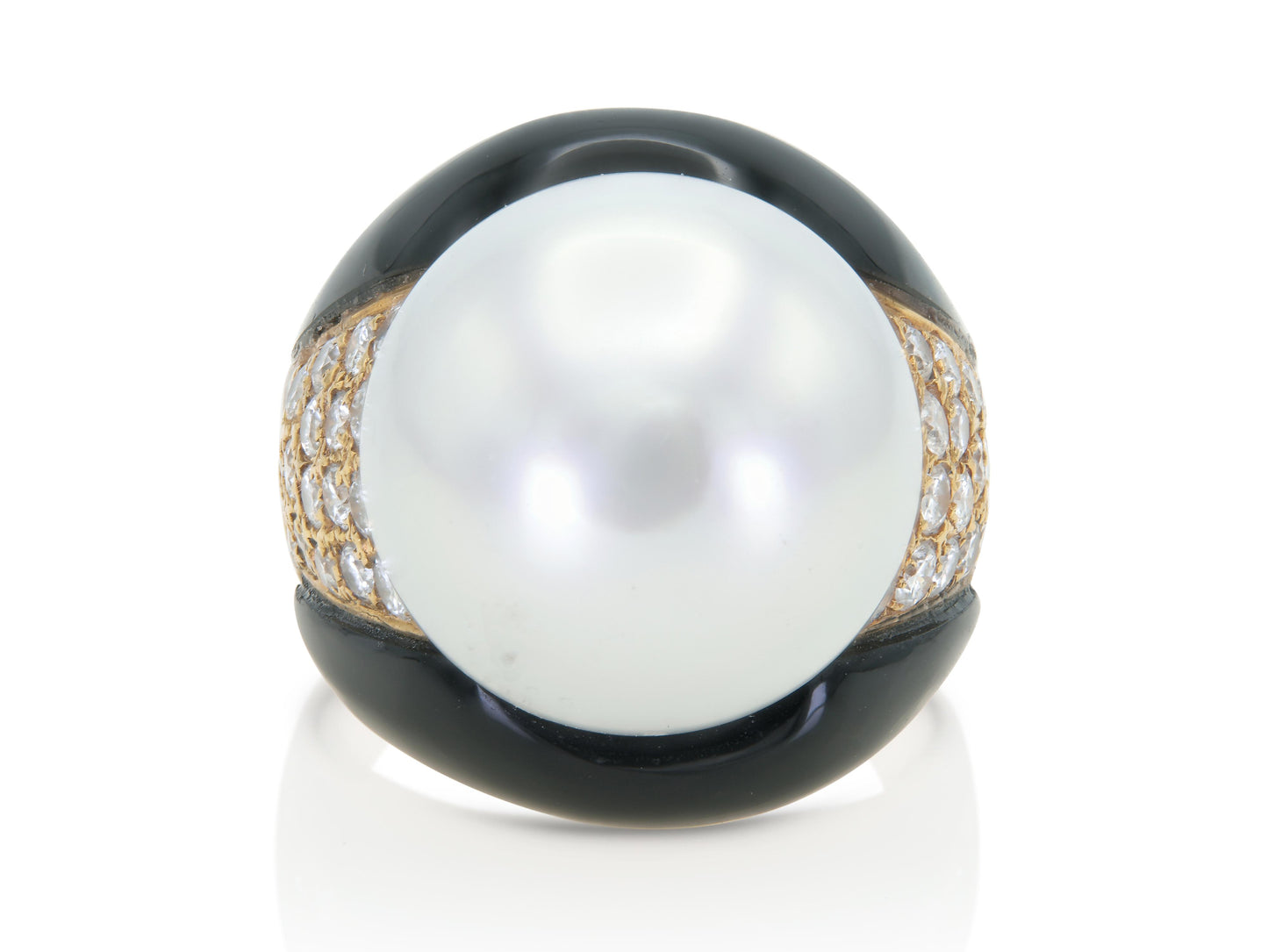 Vintage 1980s Pearl, Diamond & Onyx