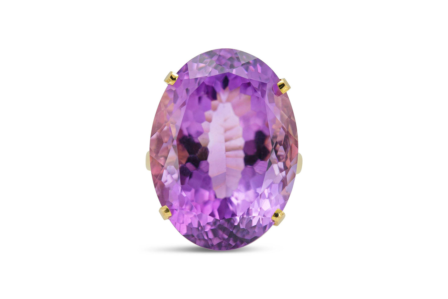 Vintage 1940s Retro 35.00 Carat Oval Cut Amethyst Ring