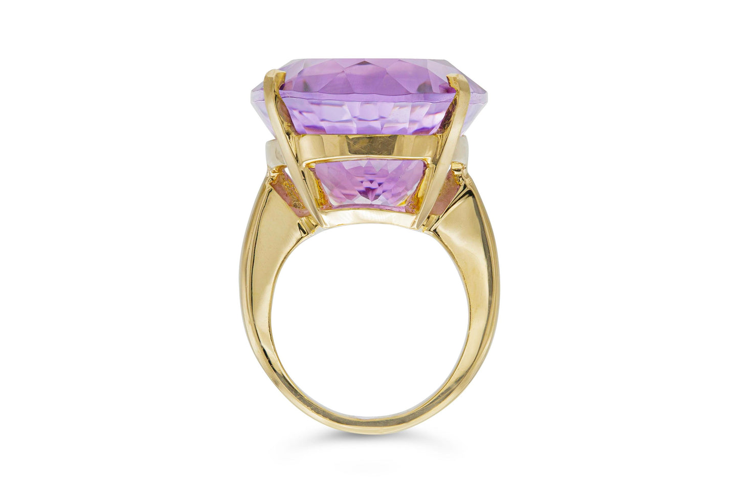 Vintage 1940s Retro 35.00 Carat Oval Cut Amethyst Ring